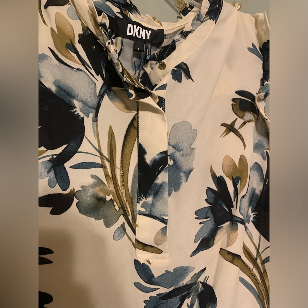 NWT DKNY Floral Tank Top Blouse Size L - Picture 2 of 6